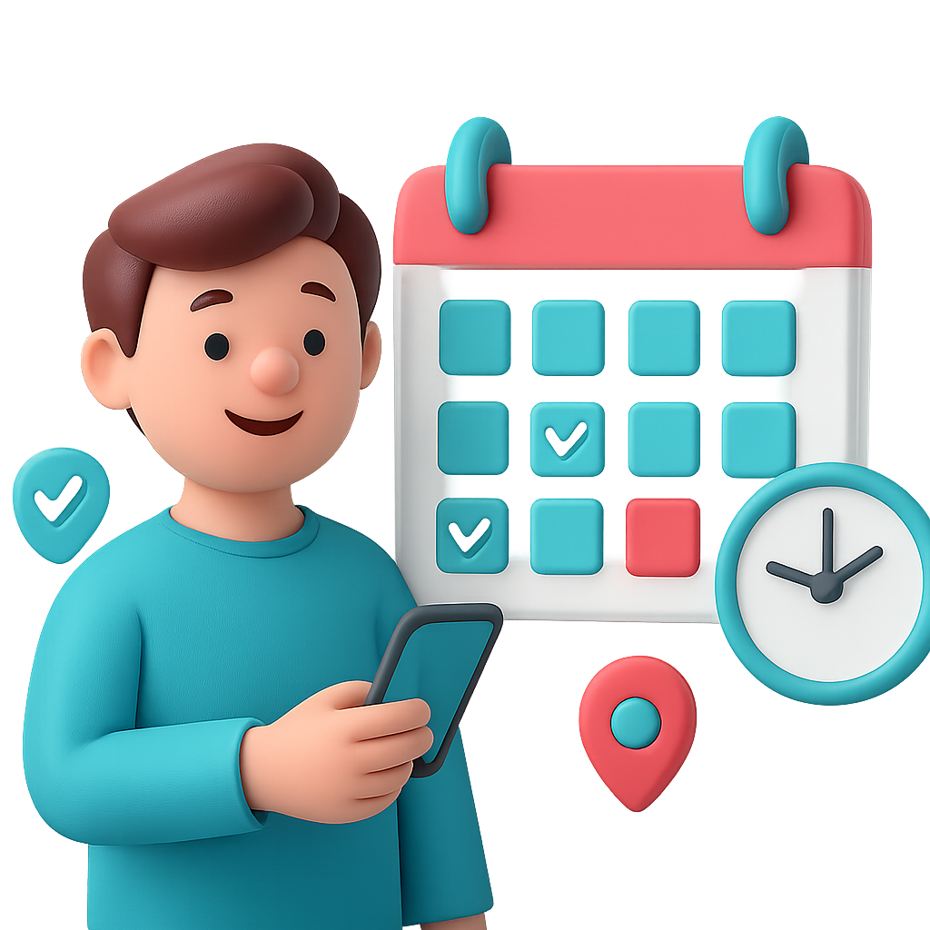 Person booking an appointment on the Taboor app